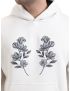 White Floral Graphic Hoodie for Men