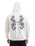 White Floral Graphic Hoodie for Men